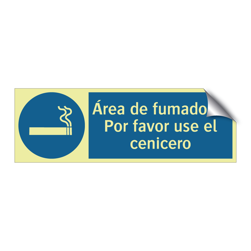 Área de fumadores Por favor use el cenicero