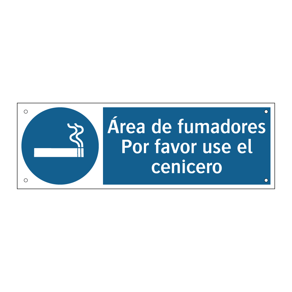 Área de fumadores Por favor use el cenicero