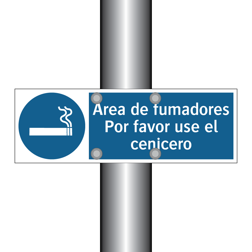 Área de fumadores Por favor use el cenicero