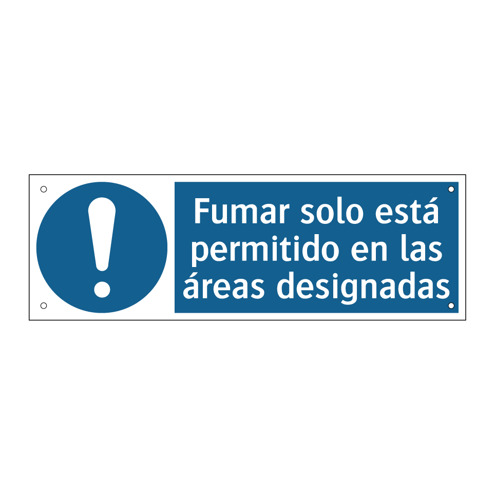 Fumar solo está permitido en las áreas designadas