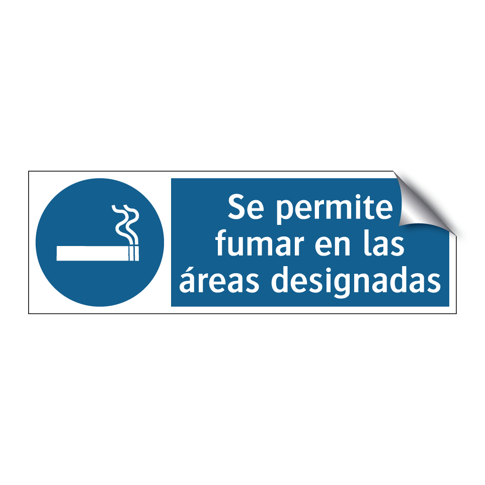 Se permite fumar en las áreas designadas