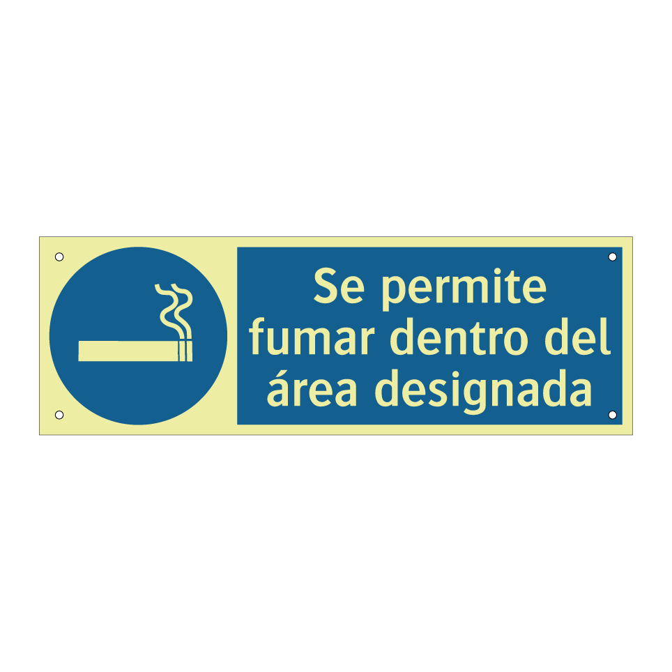 Se permite fumar dentro del área designada