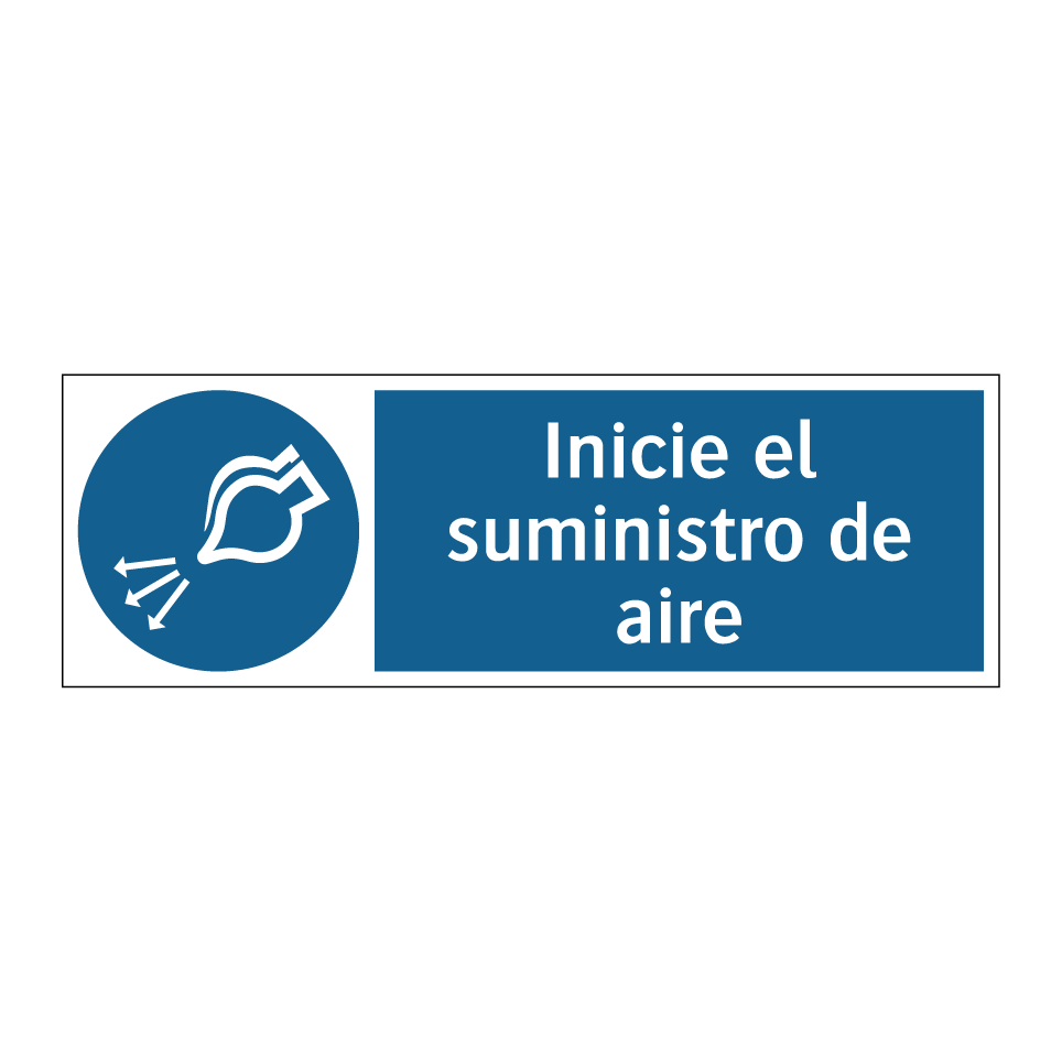 Inicie el suministro de aire