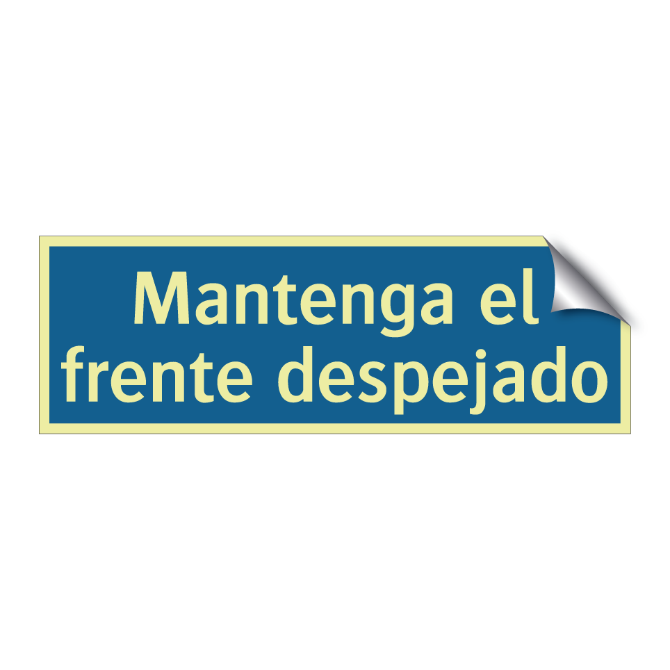Mantenga el frente despejado