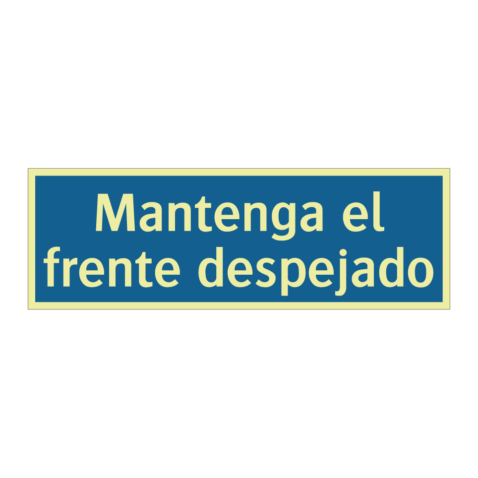 Mantenga el frente despejado