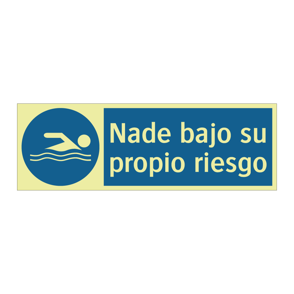 Nade bajo su propio riesgo