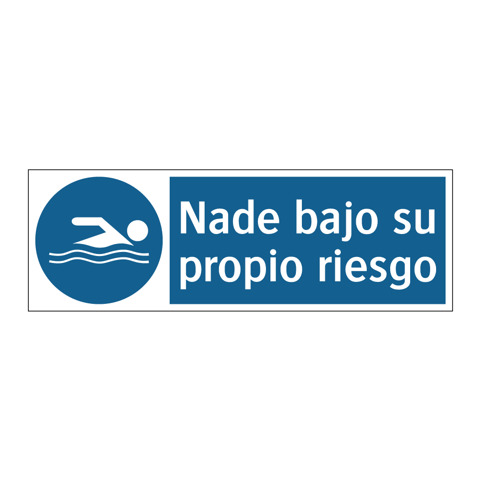 Nade bajo su propio riesgo