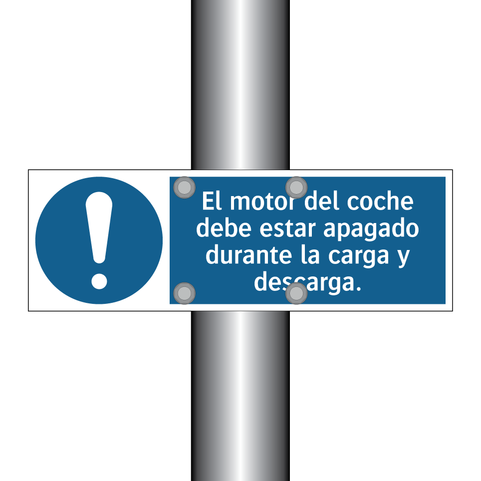 El motor del coche debe estar apagado durante la carga y descarga.