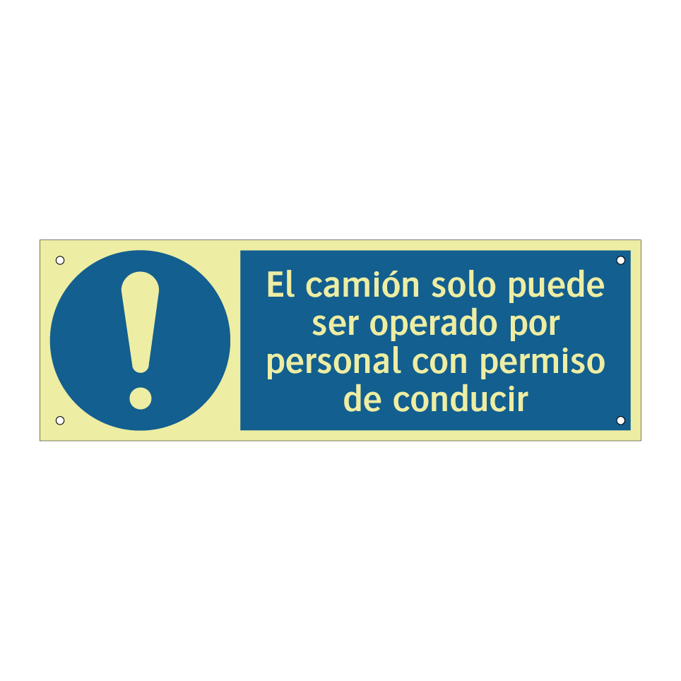 El camión solo puede ser operado por personal con permiso de conducir