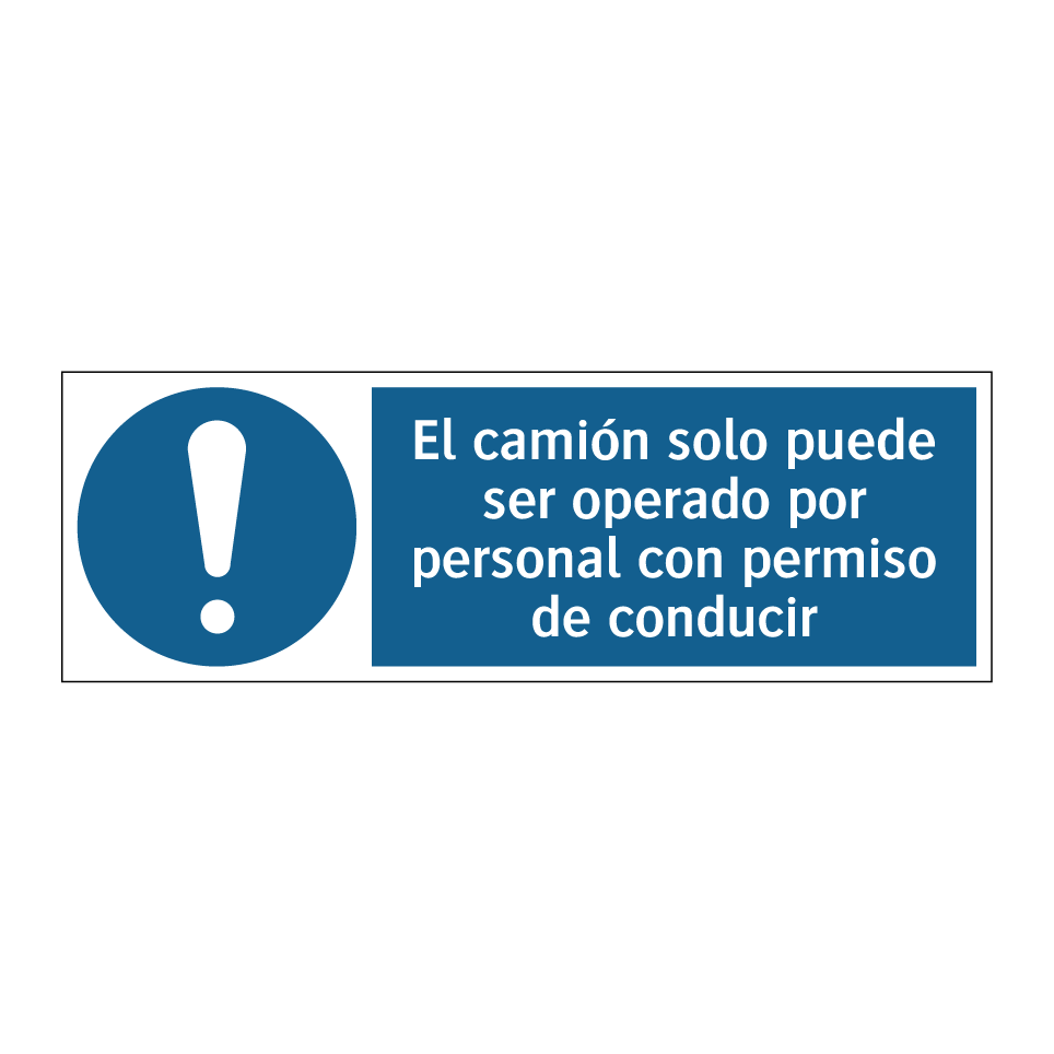El camión solo puede ser operado por personal con permiso de conducir