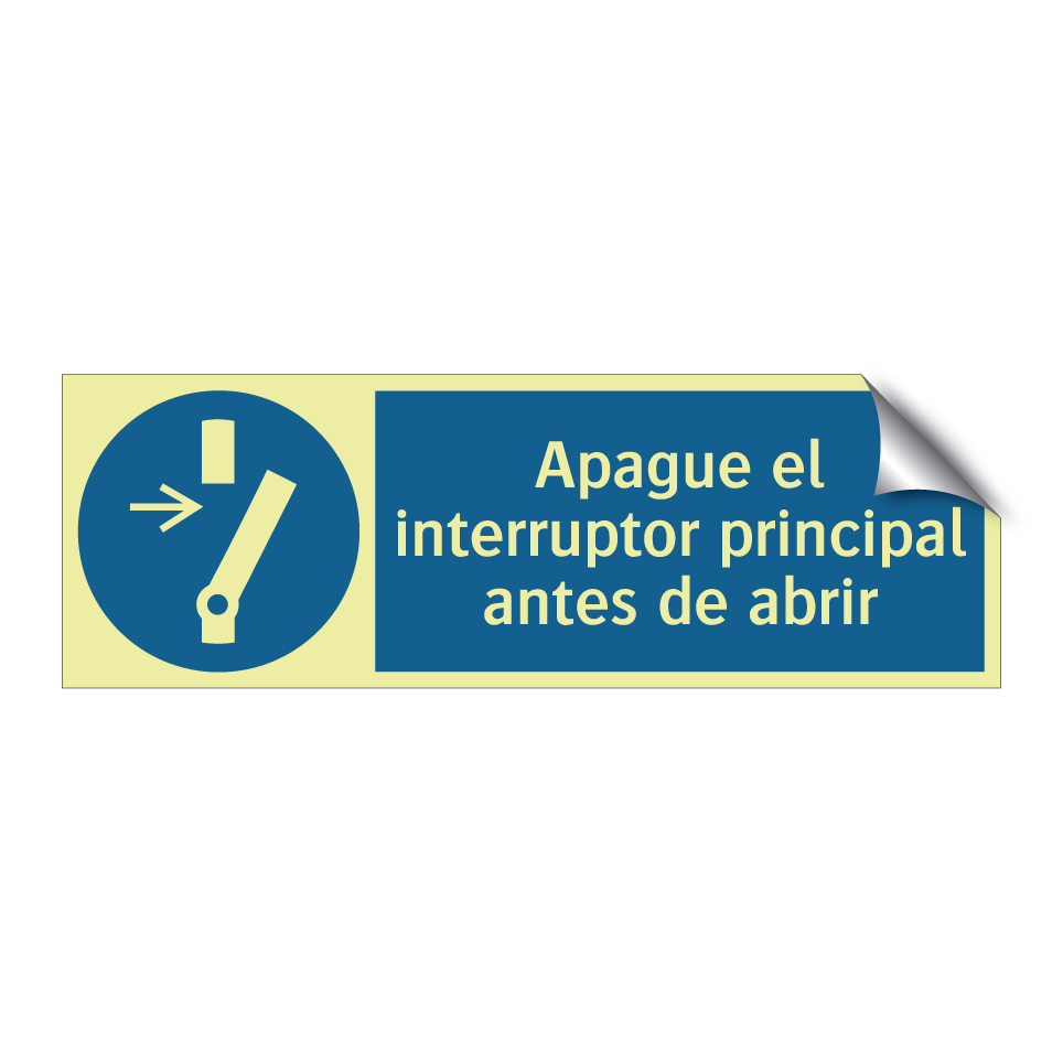 Apague el interruptor principal antes de abrir