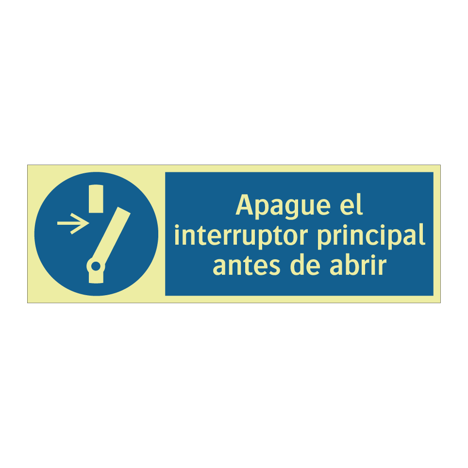Apague el interruptor principal antes de abrir