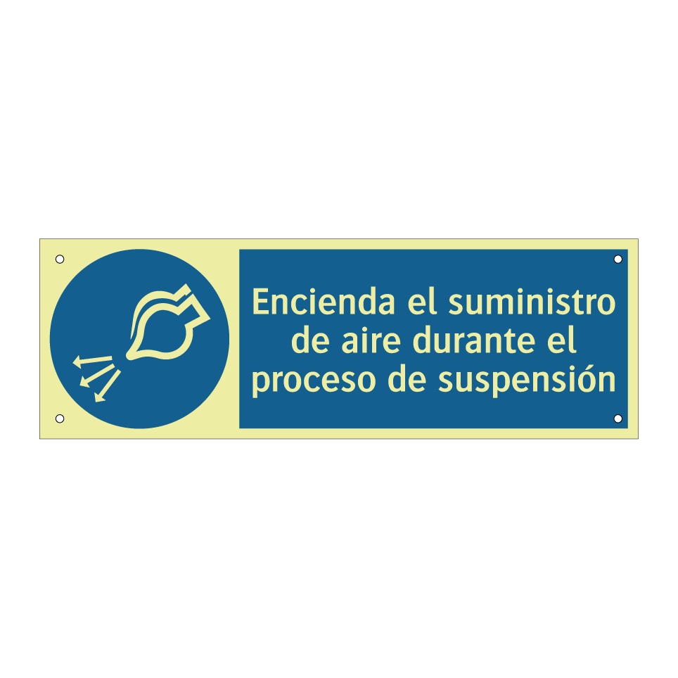 Encienda el suministro de aire durante el proceso de suspensión
