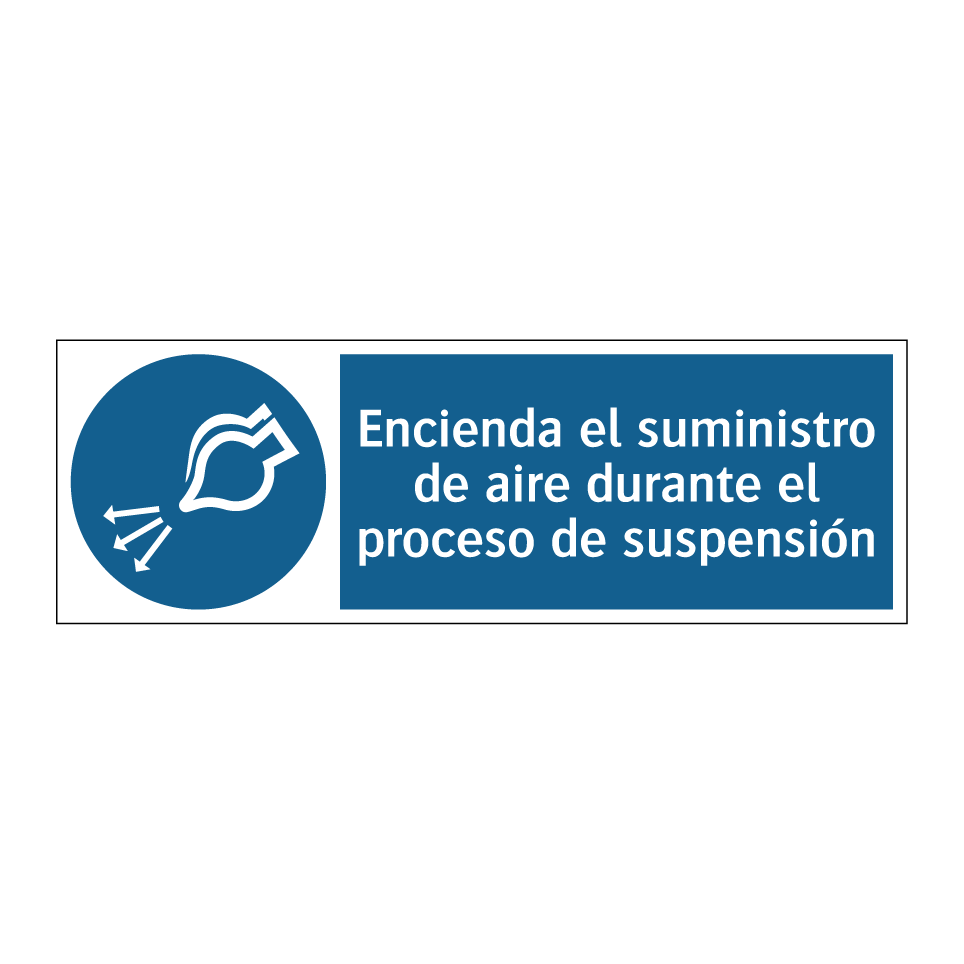 Encienda el suministro de aire durante el proceso de suspensión