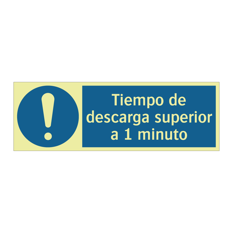 Tiempo de descarga superior a 1 minuto