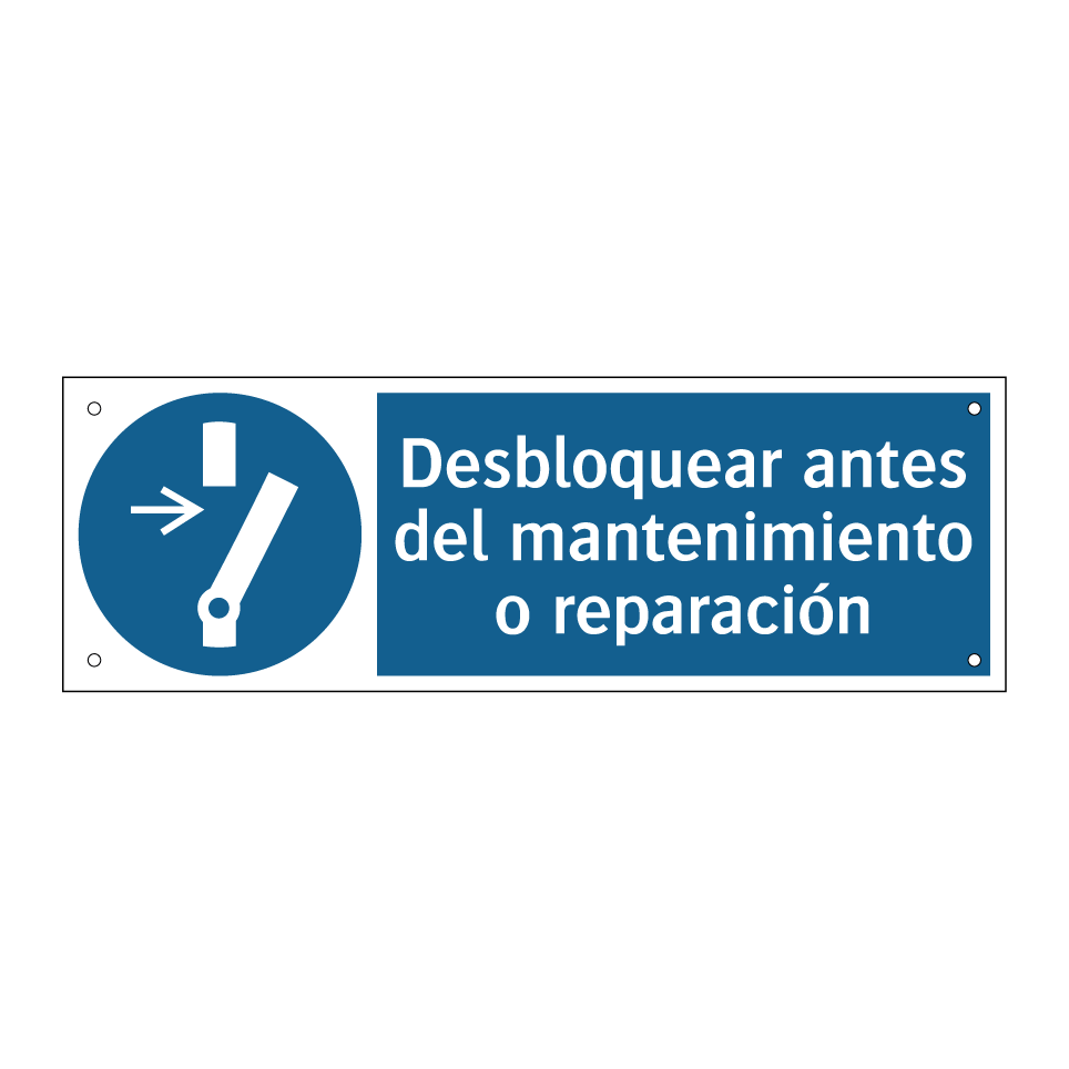 Desbloquear antes del mantenimiento o reparación