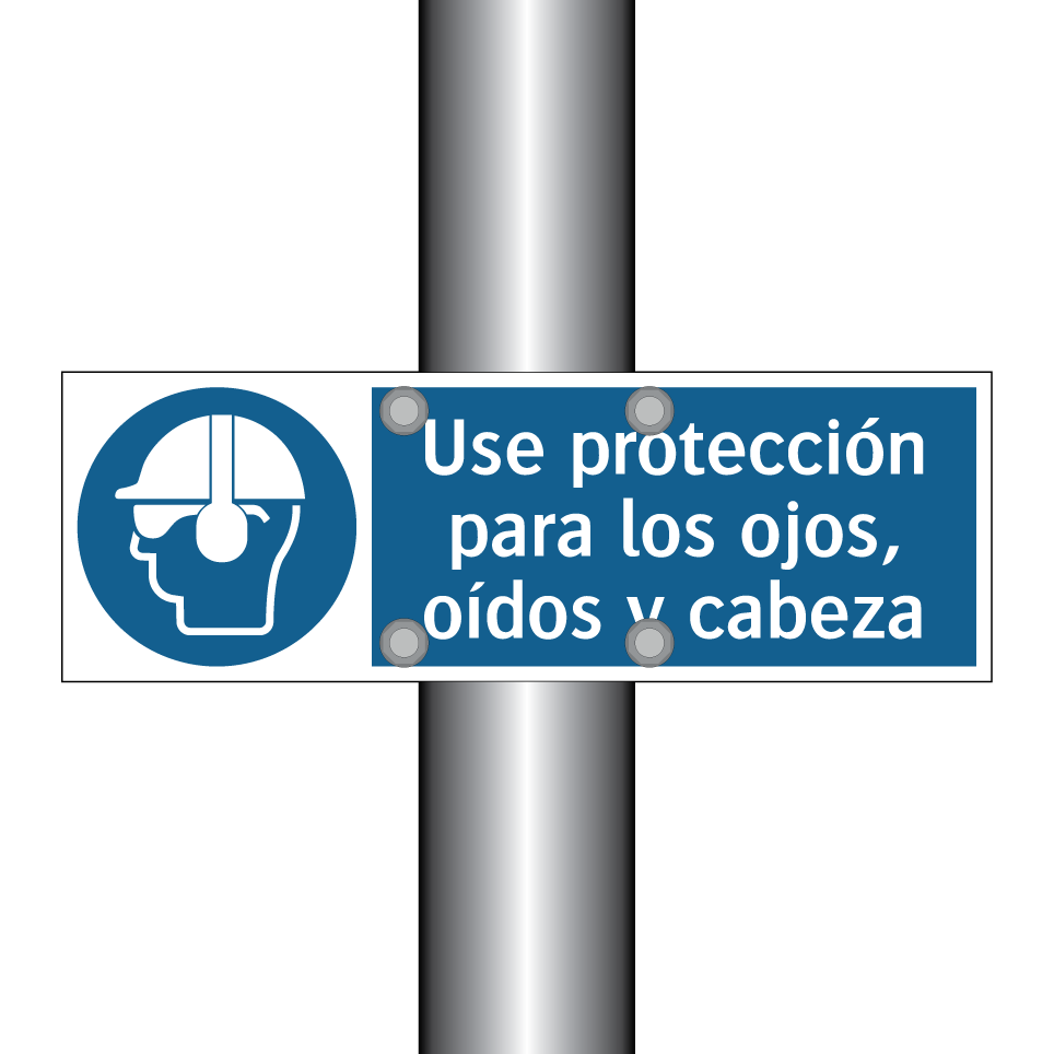 Use protección para los ojos, oídos y cabeza
