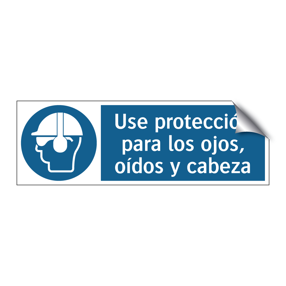 Use protección para los ojos, oídos y cabeza
