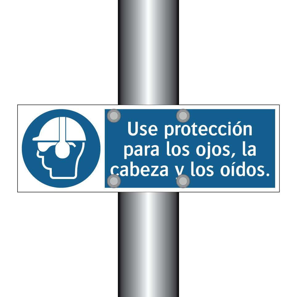Use protección para los ojos, la cabeza y los oídos.