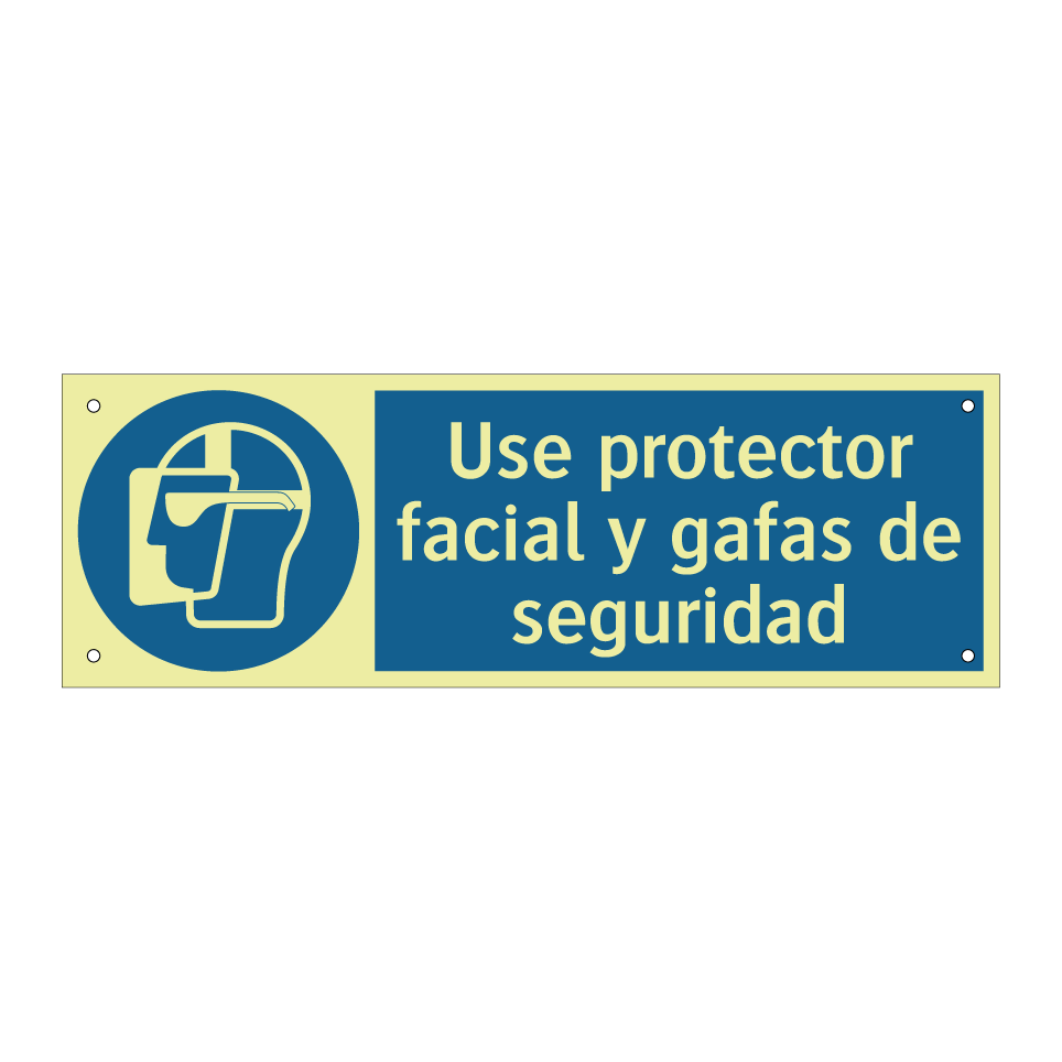 Use protector facial y gafas de seguridad