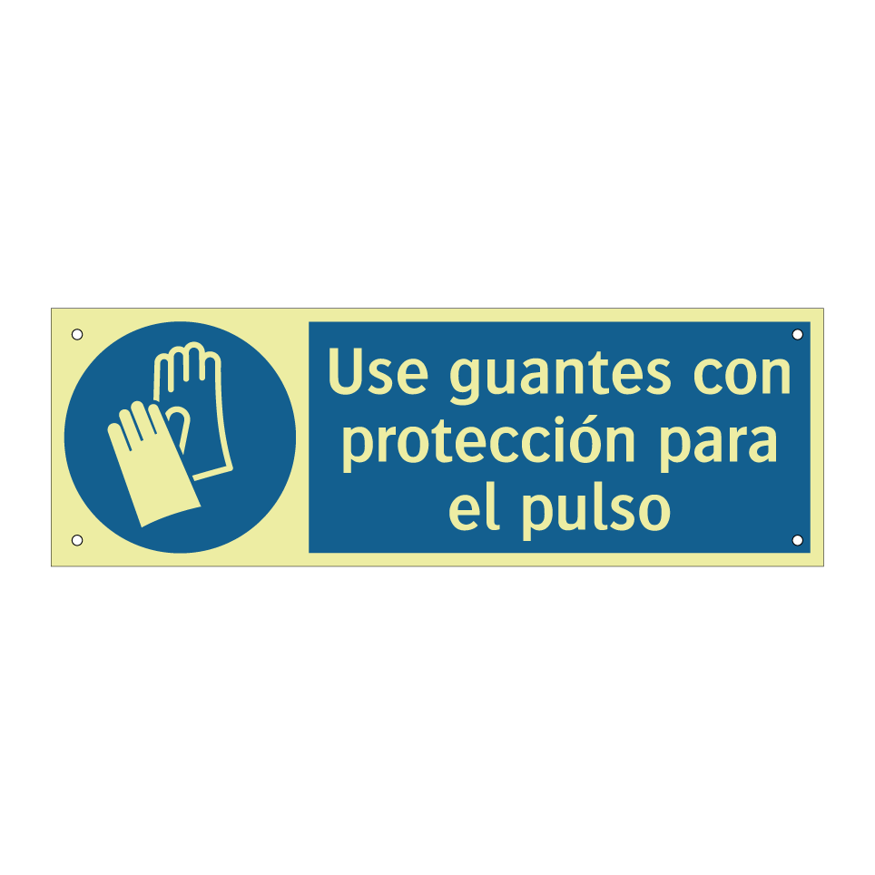 Use guantes con protección para el pulso