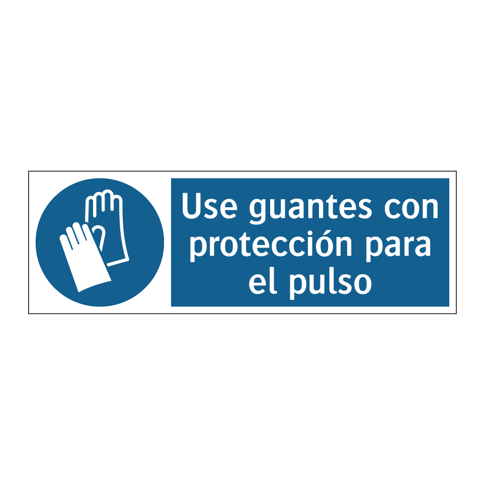 Use guantes con protección para el pulso