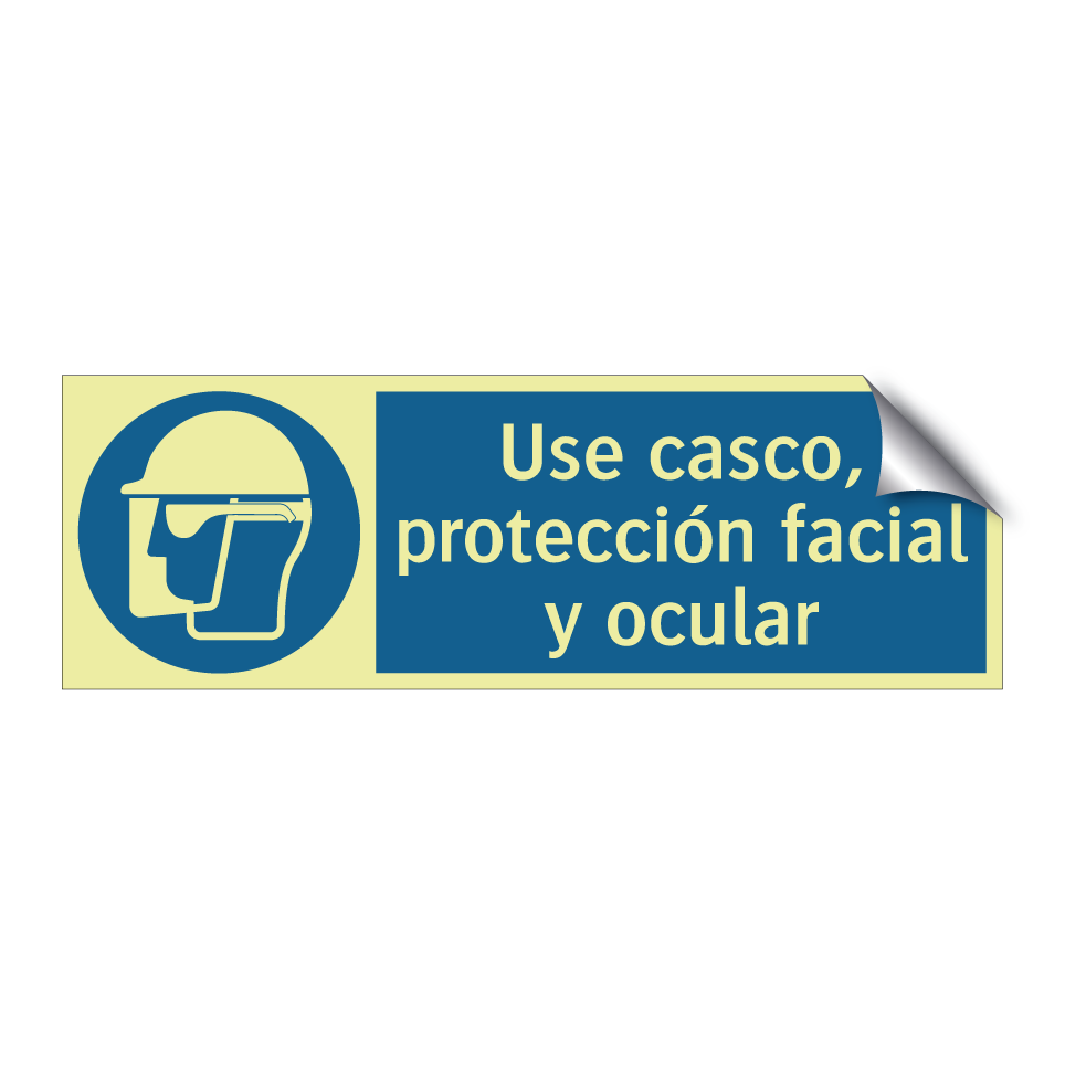 Use casco, protección facial y ocular