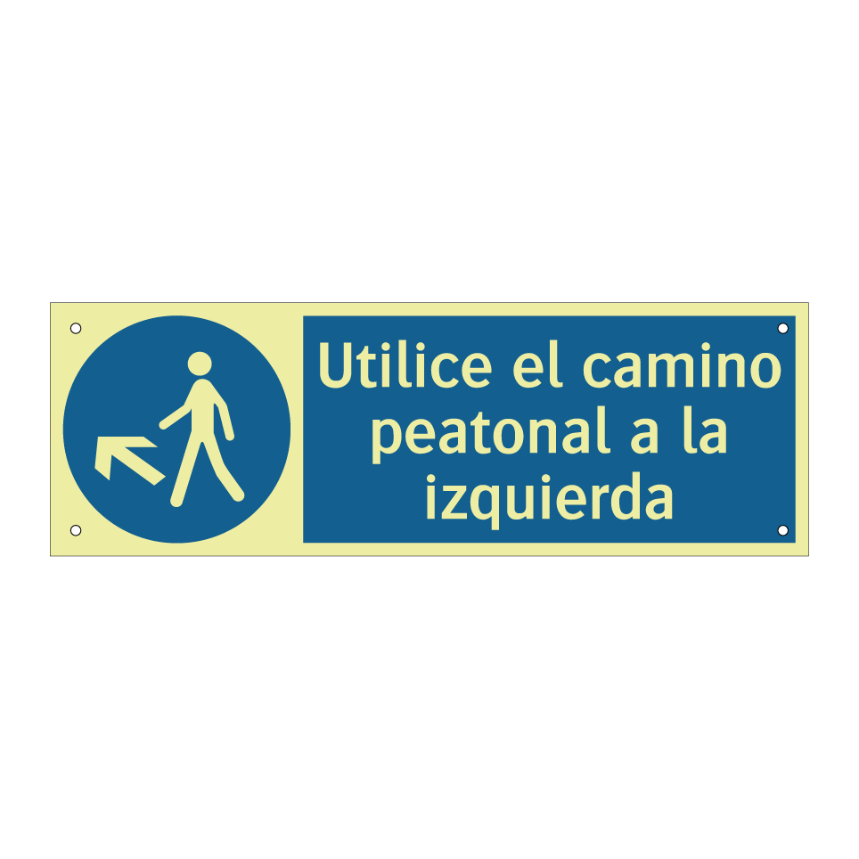 Utilice el camino peatonal a la izquierda