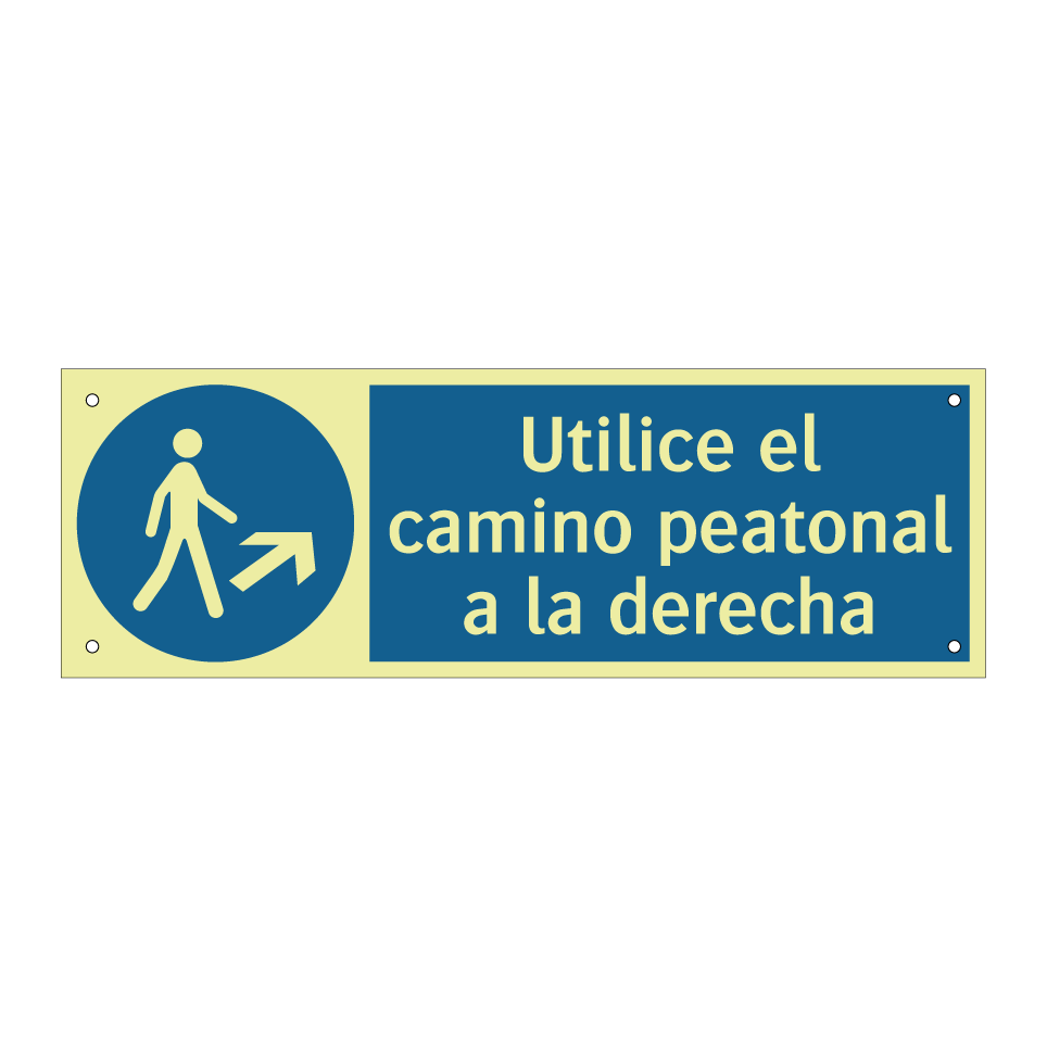 Utilice el camino peatonal a la derecha