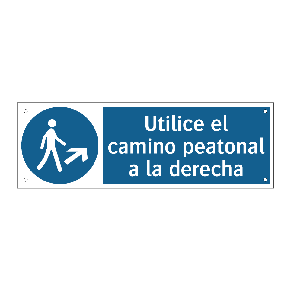 Utilice el camino peatonal a la derecha