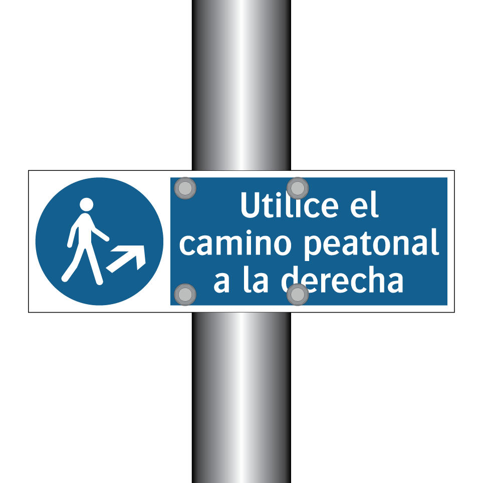 Utilice el camino peatonal a la derecha