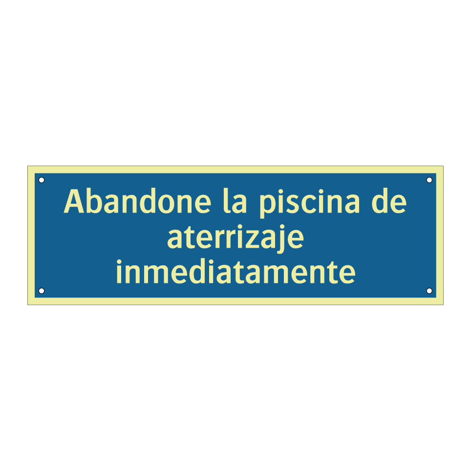 Abandone la piscina de aterrizaje inmediatamente