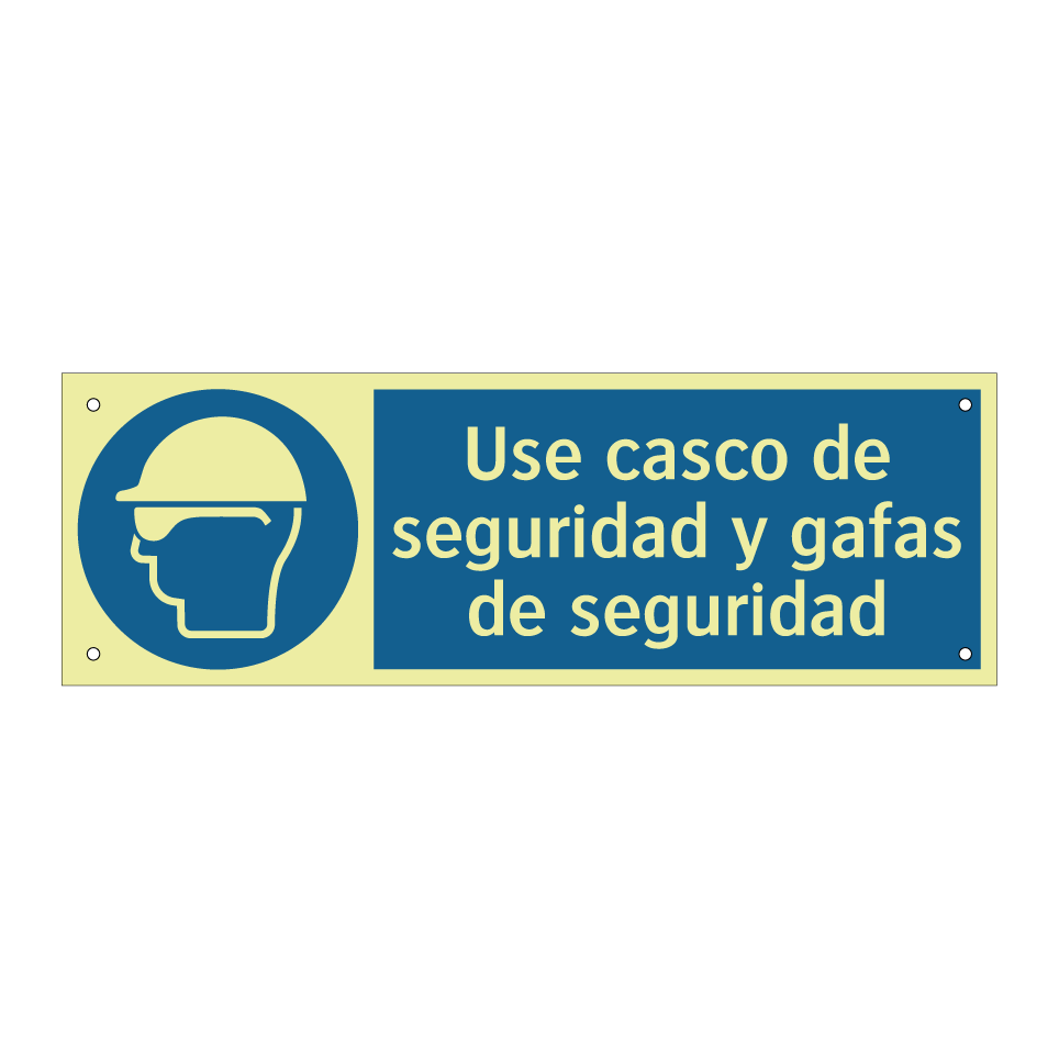Use casco de seguridad y gafas de seguridad