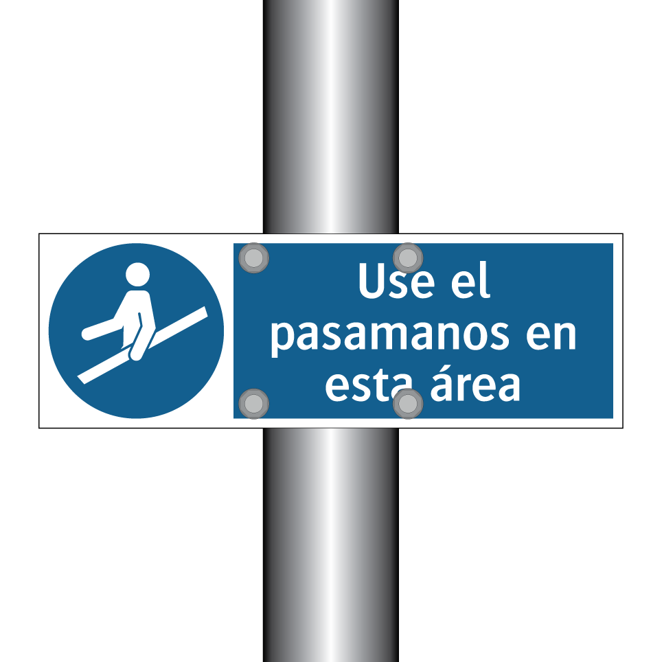 Use el pasamanos en esta área