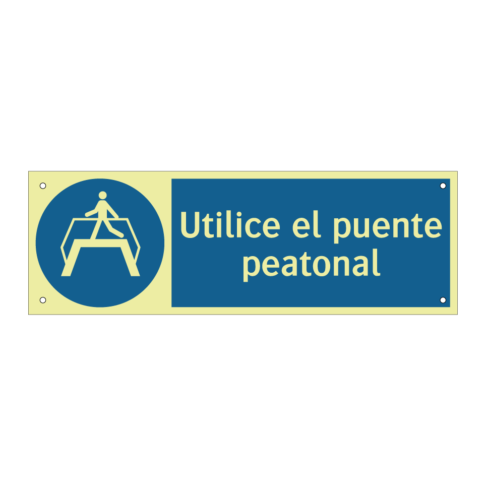Utilice el puente peatonal