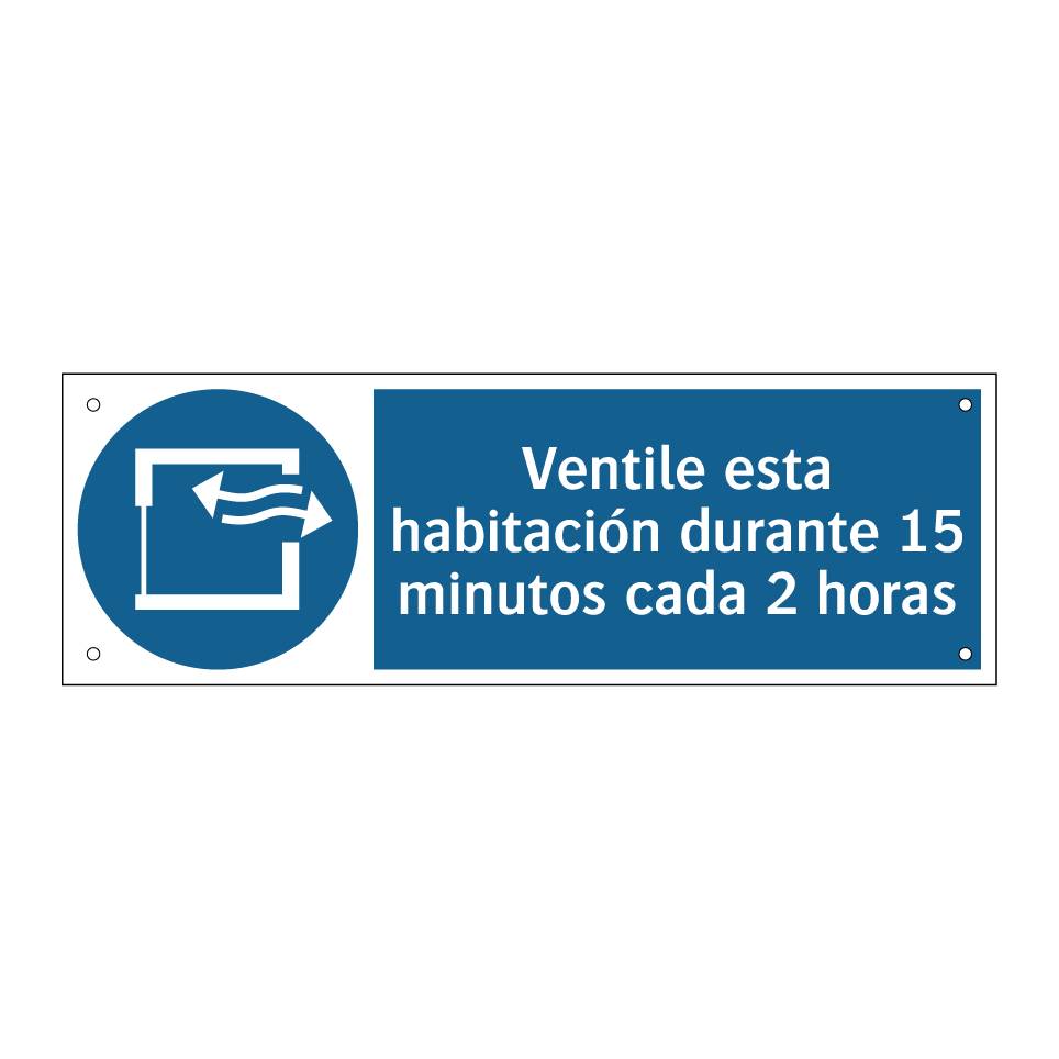 Ventile esta habitación durante 15 minutos cada 2 horas