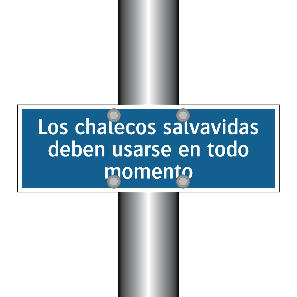 Los chalecos salvavidas deben usarse en todo momento