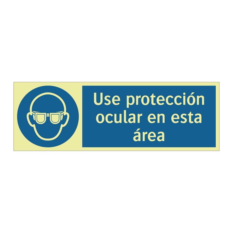 Use protección ocular en esta área