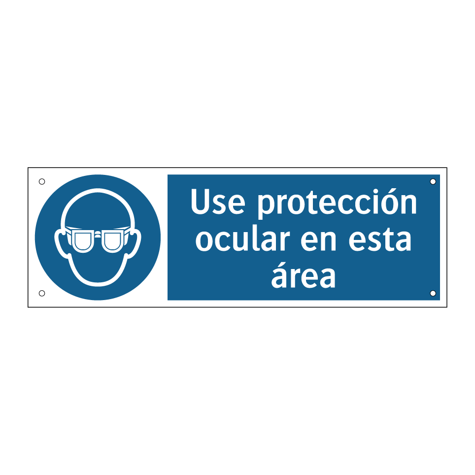Use protección ocular en esta área