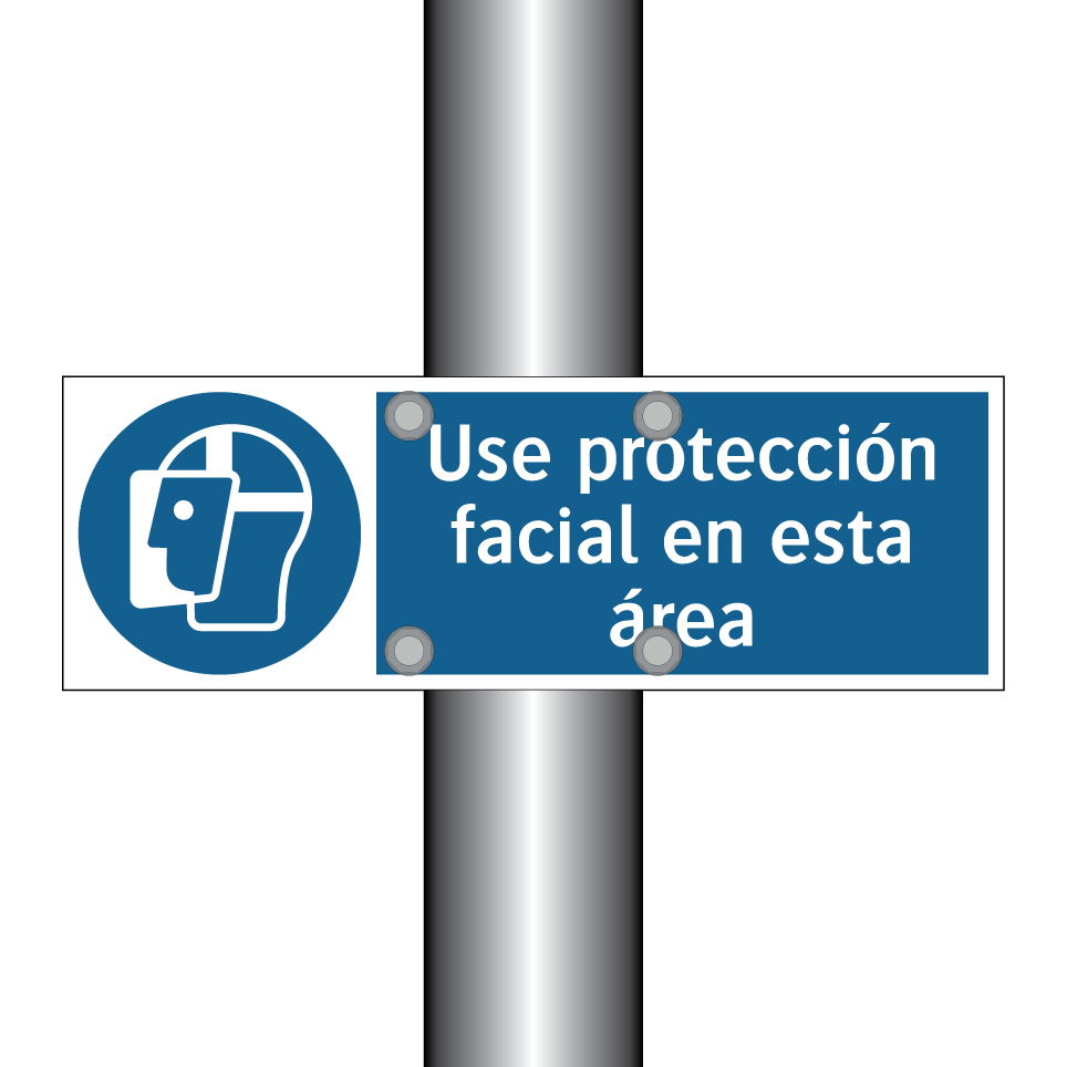 Use protección facial en esta área