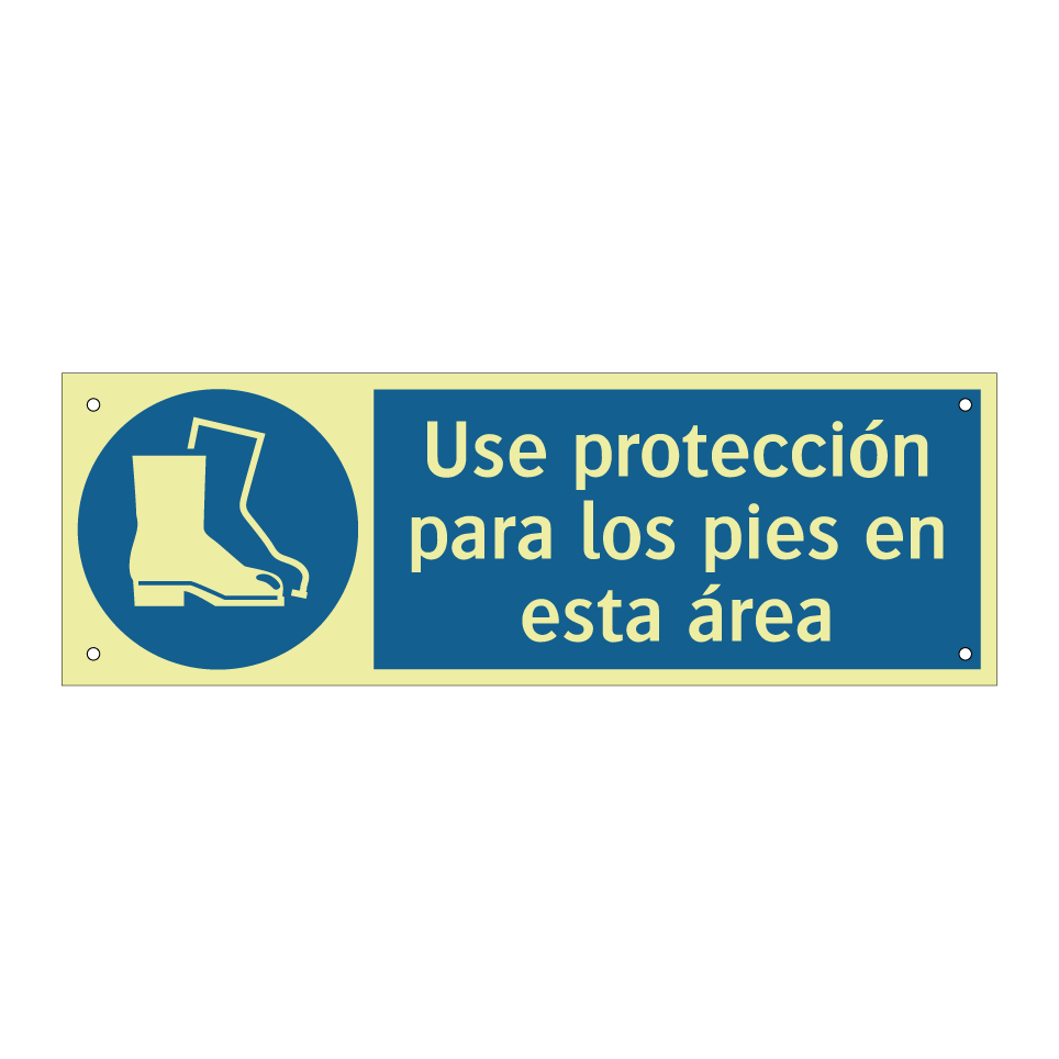 Use protección para los pies en esta área