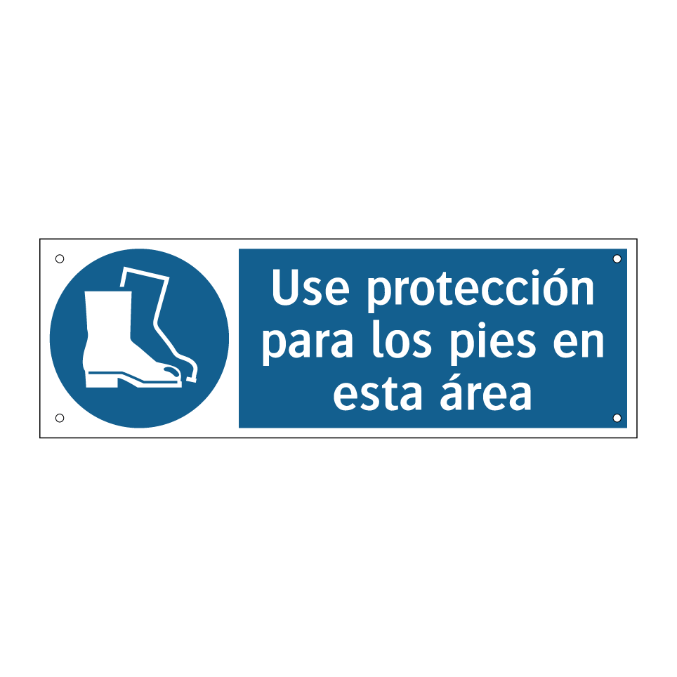 Use protección para los pies en esta área