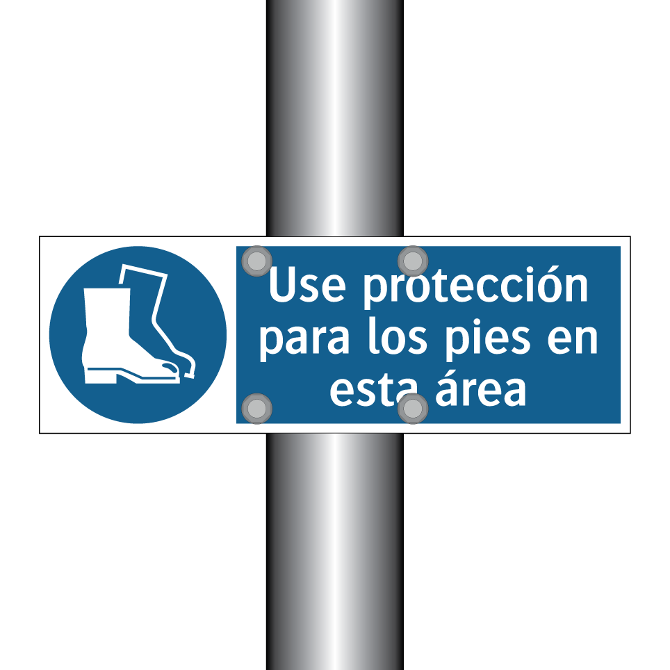 Use protección para los pies en esta área