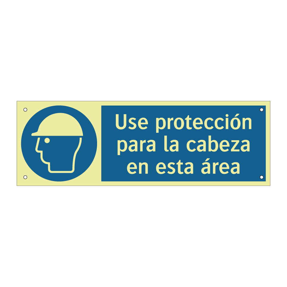 Use protección para la cabeza en esta área