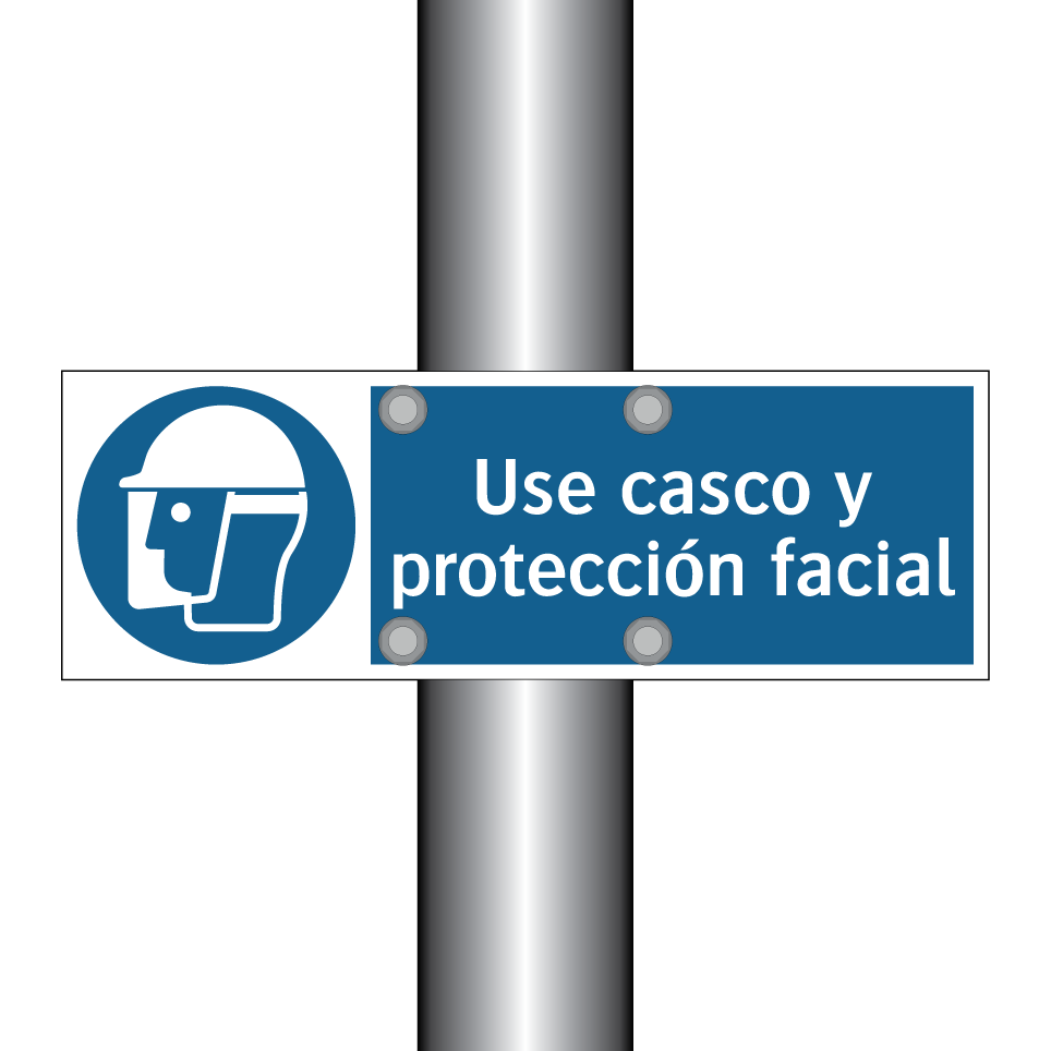 Use casco y protección facial