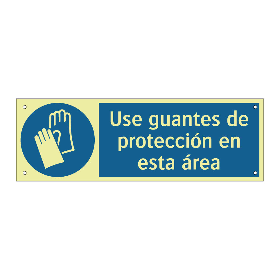 Use guantes de protección en esta área