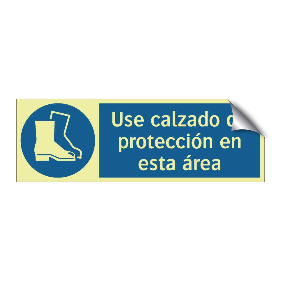 Use calzado de protección en esta área