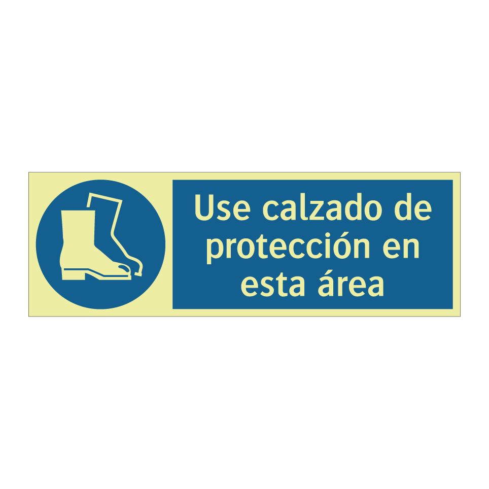 Use calzado de protección en esta área