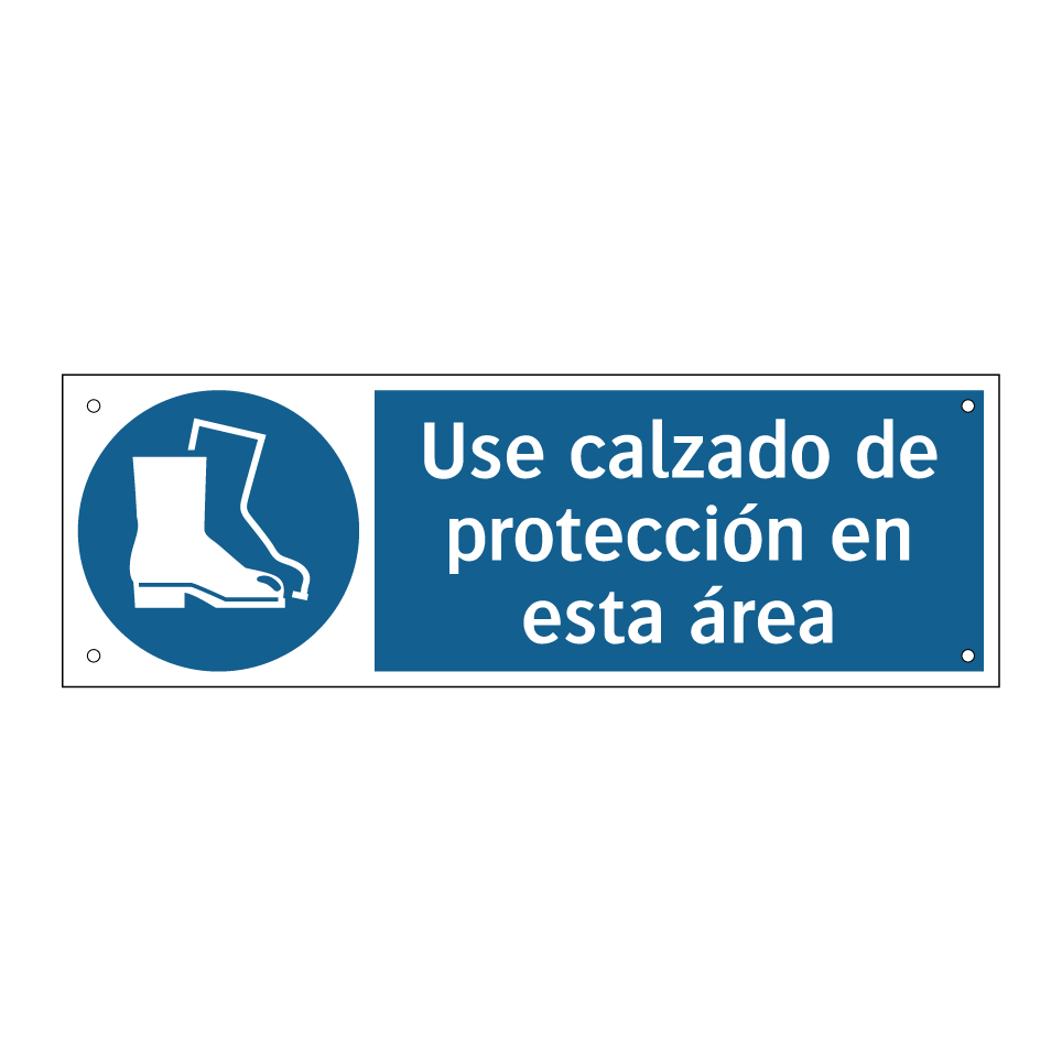 Use calzado de protección en esta área