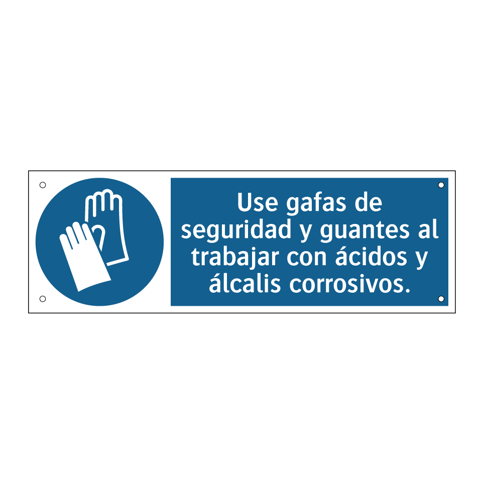 Use gafas de seguridad y guantes al trabajar con ácidos y álcalis corrosivos.